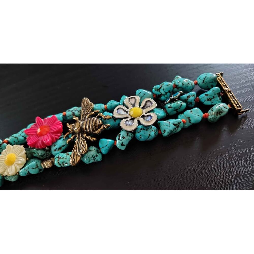 Beautiful Lucky Brand 3 Tiered Bracelet - Turquoise